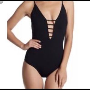 NWT Black lace up One Piece Swimsuit